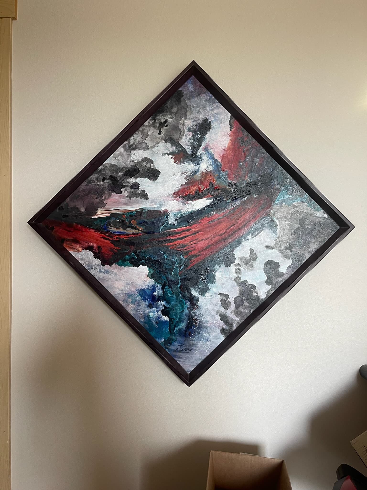Abstract Landscape with Red and Blue