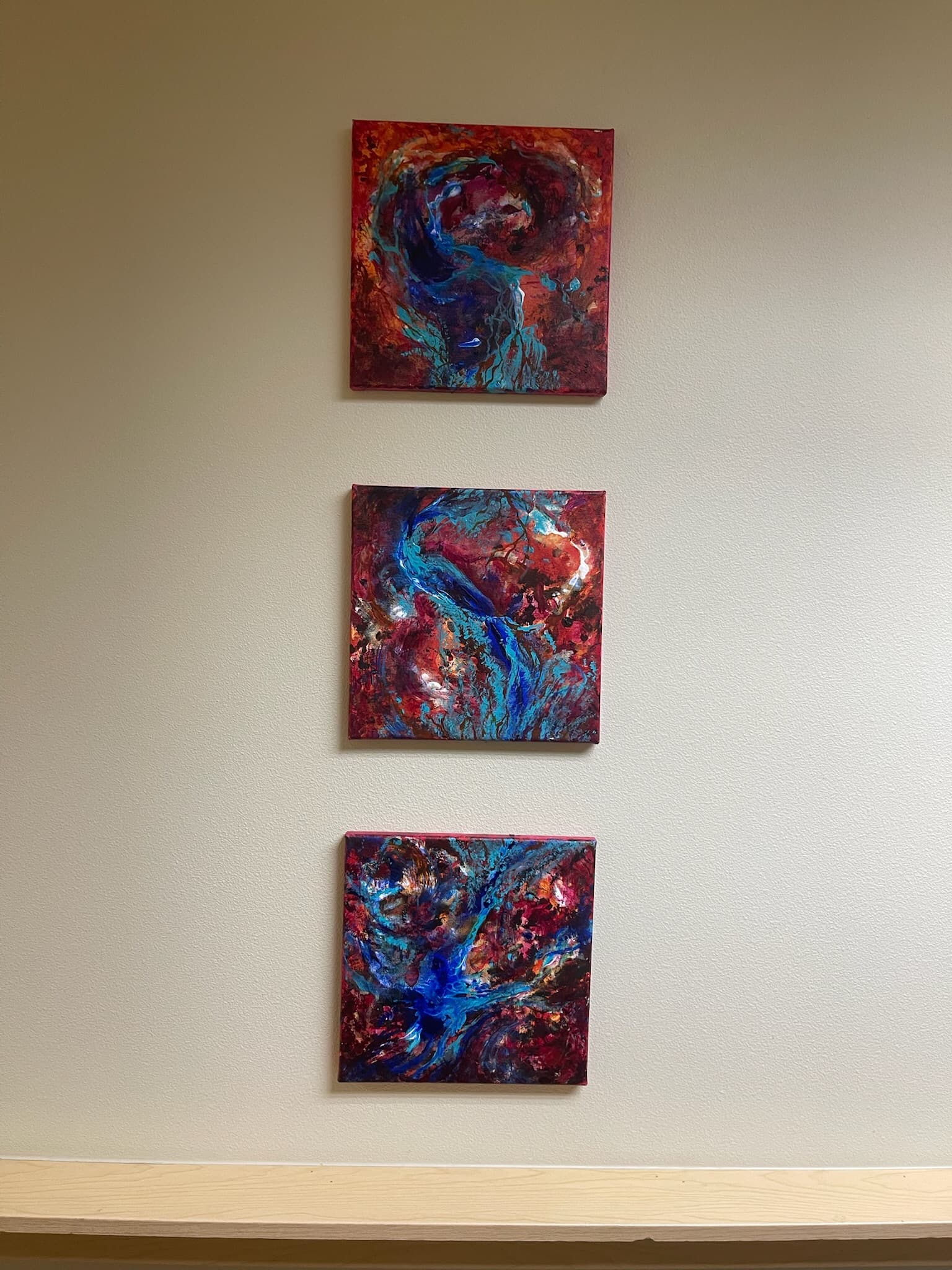 Abstract Swirls of Blue and Red