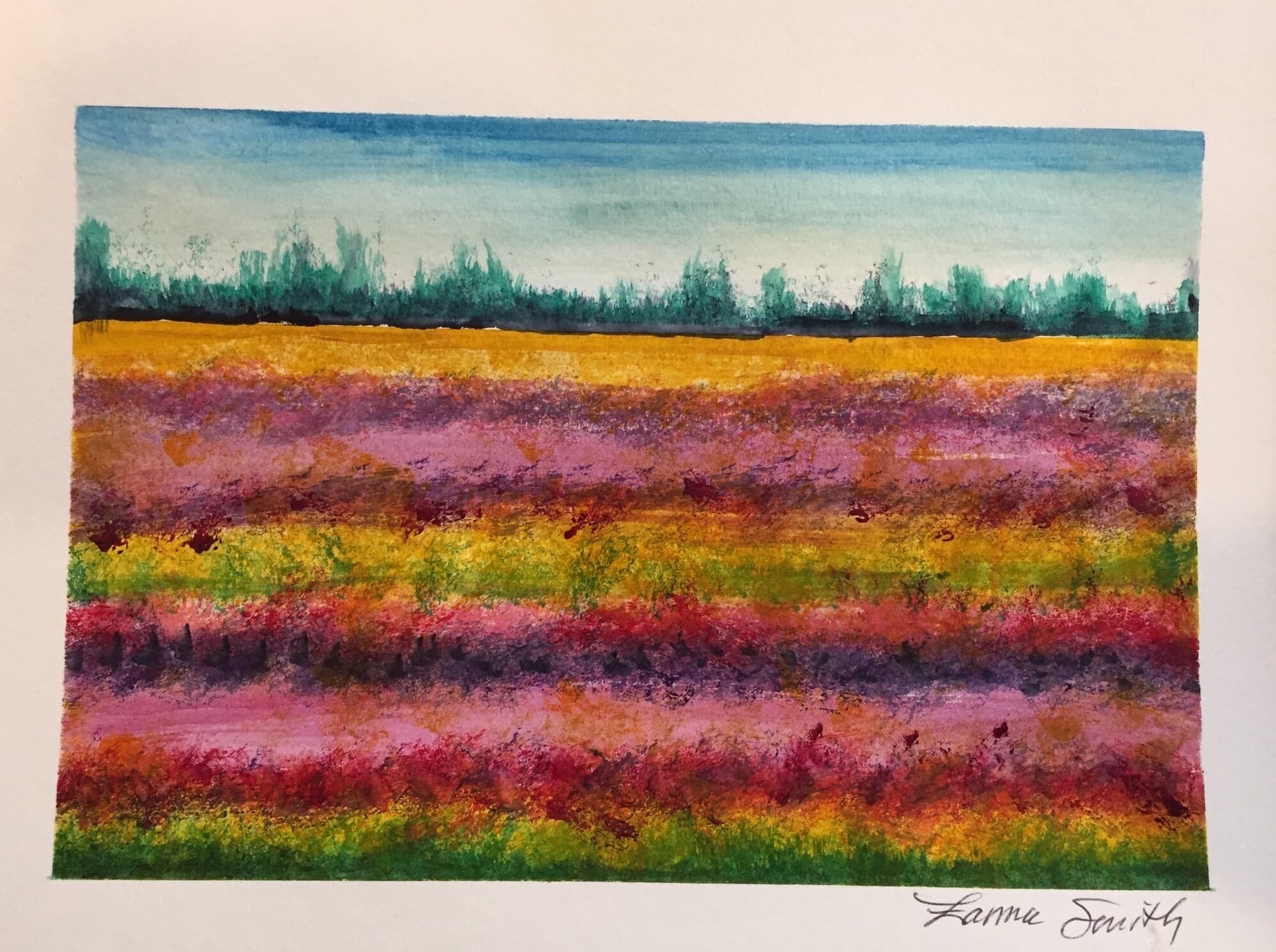 Banded Field Under a Treeline